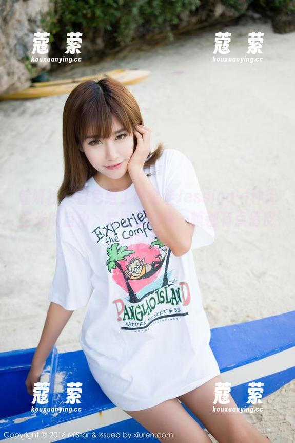 魅妍社-陆金佳Jessica 魅妍社 - 白色给了陆金佳Jessica一种无圣光的自由,套图里的每一帧都有点俏皮的味道。